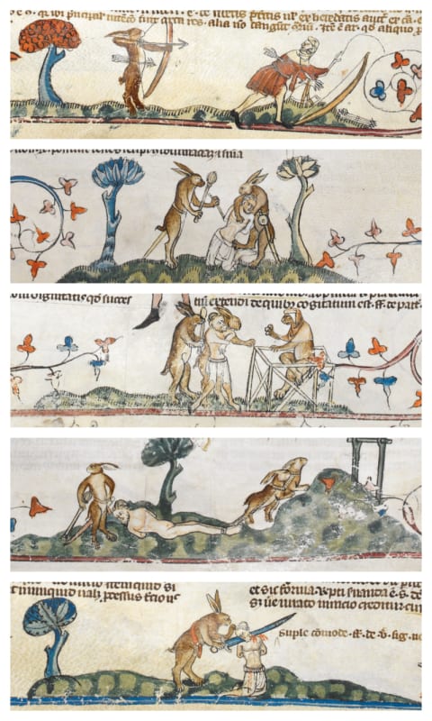 The rabbits in the drolleries of the 14th-century Smithfield Decretals were truly fearsome beasts.