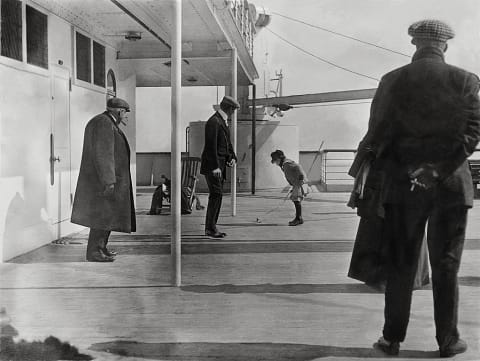 Titanic's passengers on the A-Deck's aft promenade