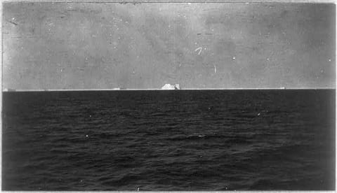 A photo taken on the RMS 'Carpathia' of the iceberg that sank the 'Titanic.'