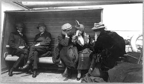 'Titanic' survivors on the deck of the 'Carpathia'