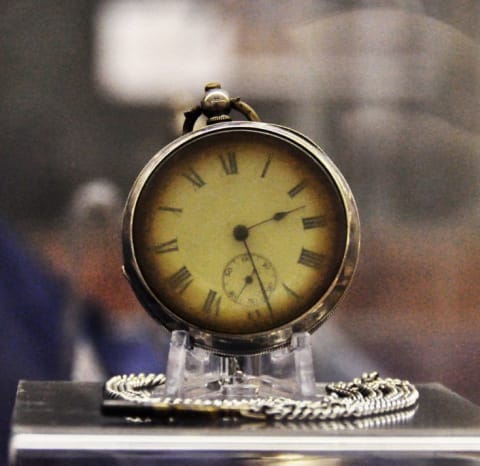 A pocket watch recovered from the 'Titanic' stopped at the approximate time of the sinking on April 15, 1912.