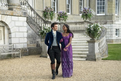 Jonathan Bailey and Simone Ashley in 'Bridgerton.'