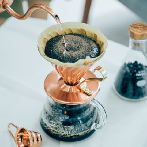 This copper V60 cone dripper is just like what the experts use.