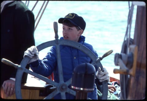 A young Ben Affleck behind the wheel of the 'Mimi.'