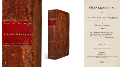 This original edition of 'Frankenstein' is bound as a single volume.