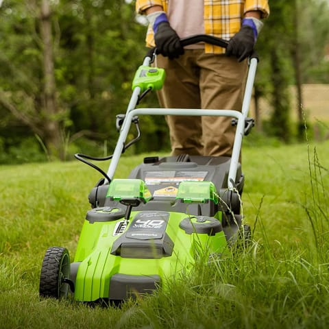 Reviewers say this battery-powered lawn mower is a game-changer.