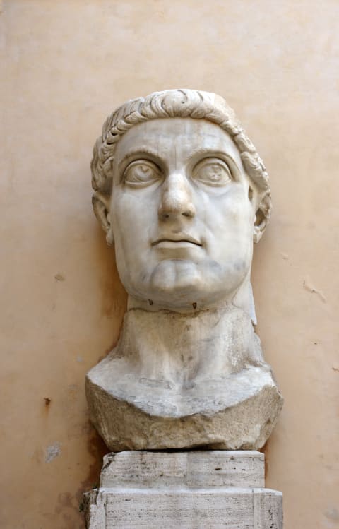 The monumental head of Emperor Constantine