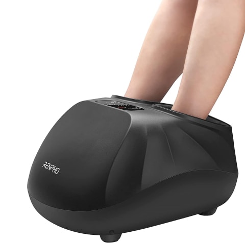 This electric foot massager fits up to men's size 14, which many users love.