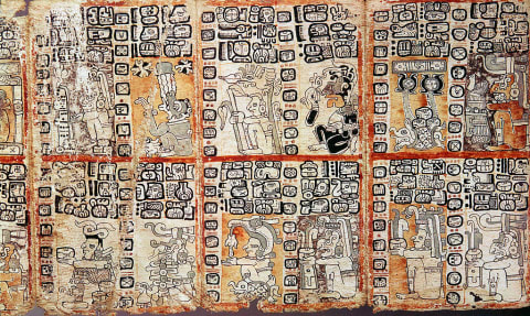 Section from the Mayan Troano Codex, 15th century. 