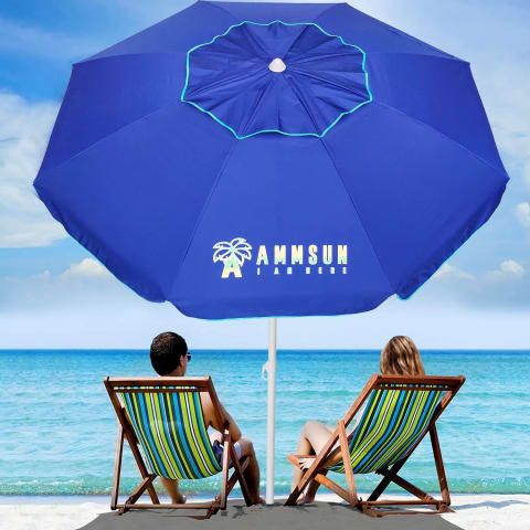 AMMSUN Heavy Duty High Wind Beach Umbrella