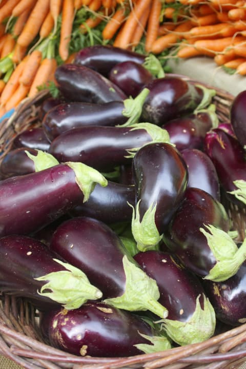 Eggplant at a farmer's market