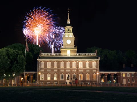 Fireworks at Independence Hall in Philadelphia