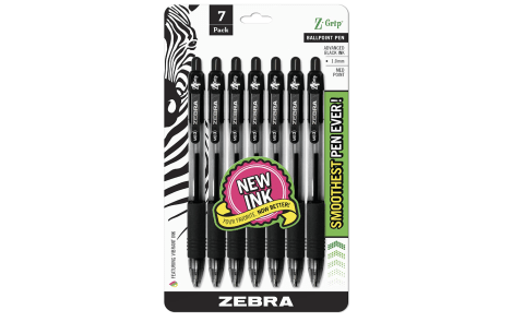 Zebra Pen Z-Grip Retractable Ballpoint Pens, Pack of 7