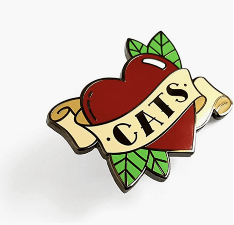  I Heart Cats Tattoo Enamel Pin