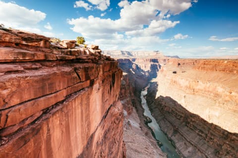 The Colorado River running through the Grand Canyon.