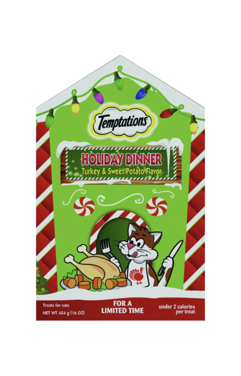 Temptations Classic Holiday Dinner Turkey & Sweet Potato Flavor Crunchy and Soft Cat Treats