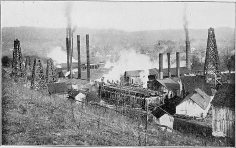 Salt furnaces and coal mines in near Malden, West Virginia, around the turn of the 20th century