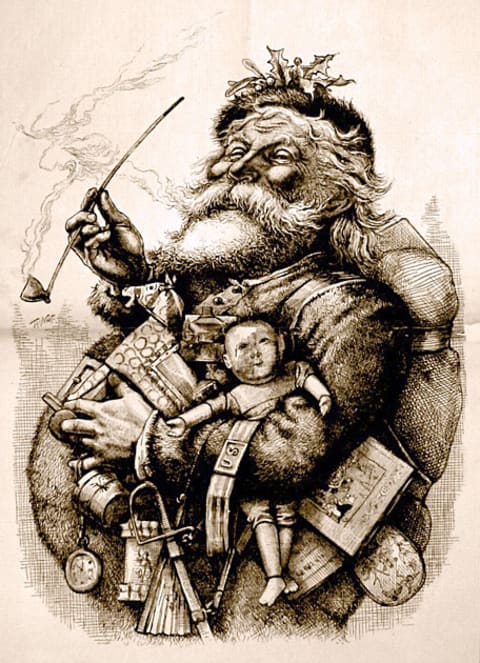 “Merry Old Santa Claus” by Thomas Nast (1881).