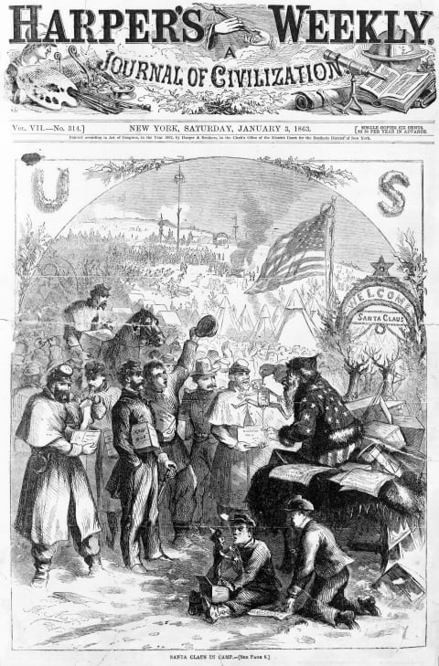 Santa supported the Union (at least, according to Thomas Nast’s first published illustration of him).