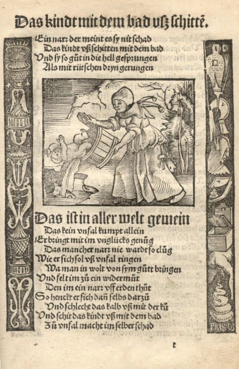 A woodcut from the 1512 satirical work 'Narrenbeschwörung.'