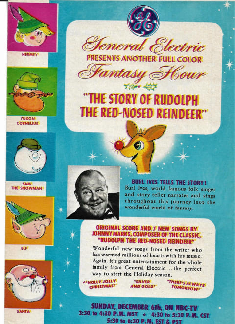 TV Guide ad for 'Rudolph the Red-Nosed Reindeer'