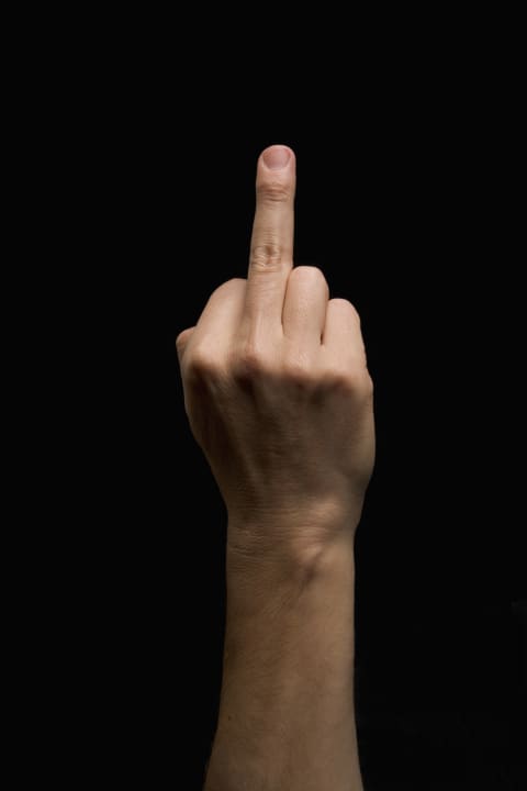 The middle finger.