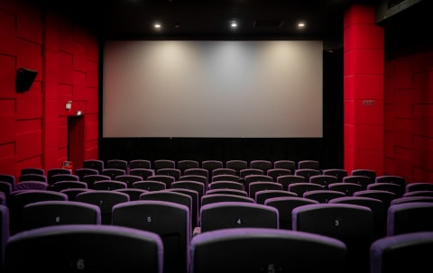 You'd screen a movie on this screen.