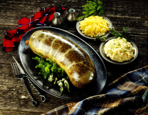 Haggis, neeps, and tatties—a traditional Burns supper.