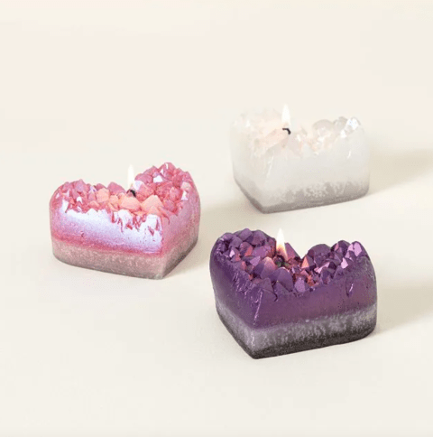 Geode Heart Candle