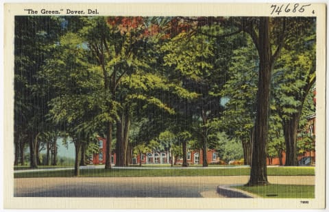 The Green in central Dover, Delaware, adjacent to the Pennington Mansion