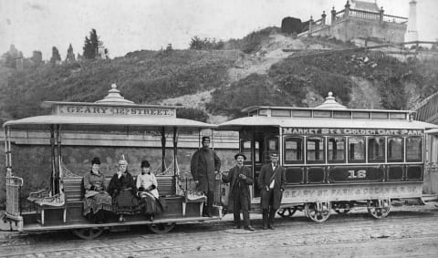 A streetcar in San Francisco in the 1890s