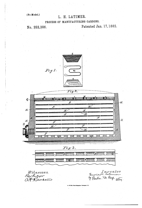 Lewis Latimer's carbon filament patent.