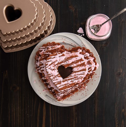 Nordic Ware Cast Aluminum Bundt Bakeware Tiered Heart