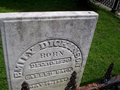 Emily Dickinson's tombstone.