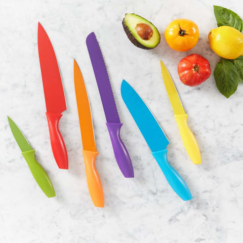 Amazon Basics 12-Piece Color-Coded Kitchen Knife Set