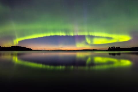 The Northern Lights over Lake Saimaa.