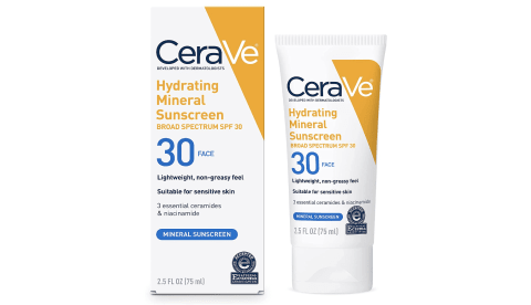 CeraVe Hydrating Mineral Sunscreen SPF 30