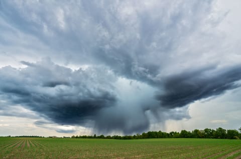 A microburst near Goodfield, Illinois, in May 2014.