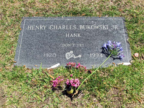 Charles Bukowski's grave.