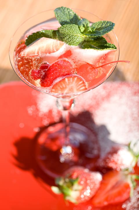 A fancy strawberry margarita.