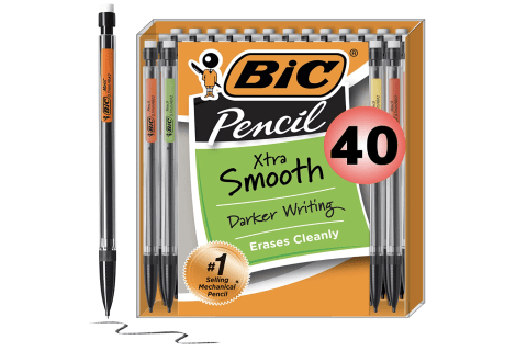 BIC Xtra-Smooth Mechanical Pencils With Erasers, Pack of 40