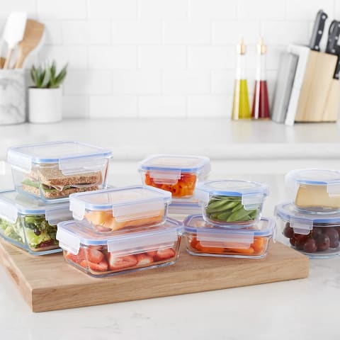 Amazon Basics Glass Locking Lids Food Storage Containers, 14-Piece Set