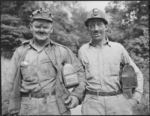 Two Harlan County coal miners circa 1946.