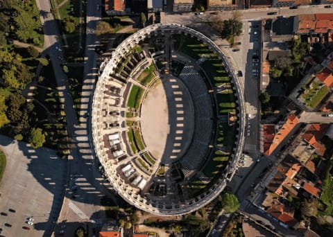 Sand would have covered the floor of this ancient Roman amphitheater in modern-day Pula, Croatia.