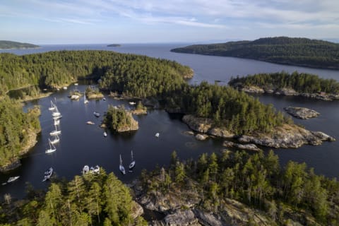 The picturesque coast near Sechelt, British Columbia. 