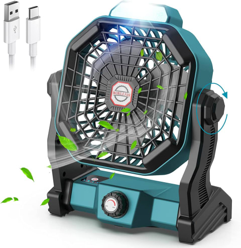  CONBOLA Portable Battery-Operated Fan with LED Lantern