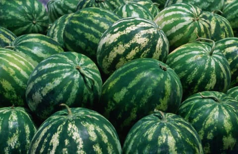 Watermelons at a market in Sicily.