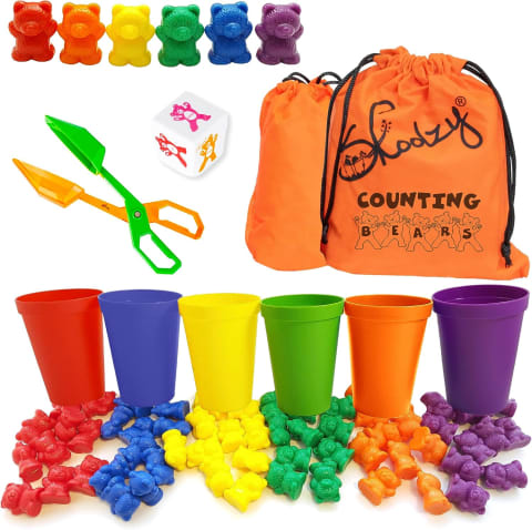 Skoolzy Rainbow Counting Bears, Set of 70