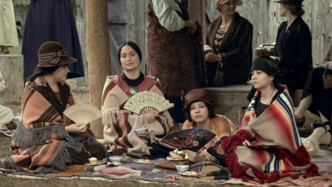 (Left to right) JaNae Collins (Rita), Lily Gladstone (Mollie), Cara Jade Myers (Anna) and Jillian Dion (Minnie) in 'Killers of the Flower Moon.'