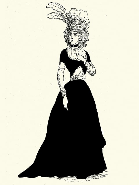 A fancy woman from the French Revolution whose head may or may not be attached.